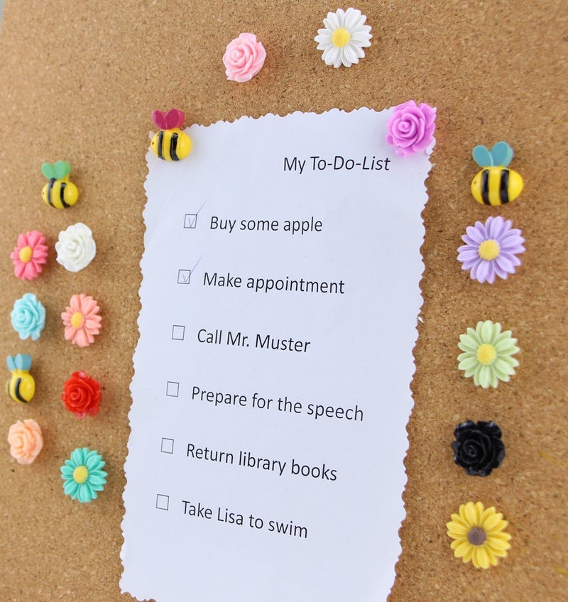 Yalis 24 Pcs Decorative Thumbtacks Colorful Floret and Bees Pushpins for Feature Wall, Whiteboard, Corkboard, Photo Wall - Image 3